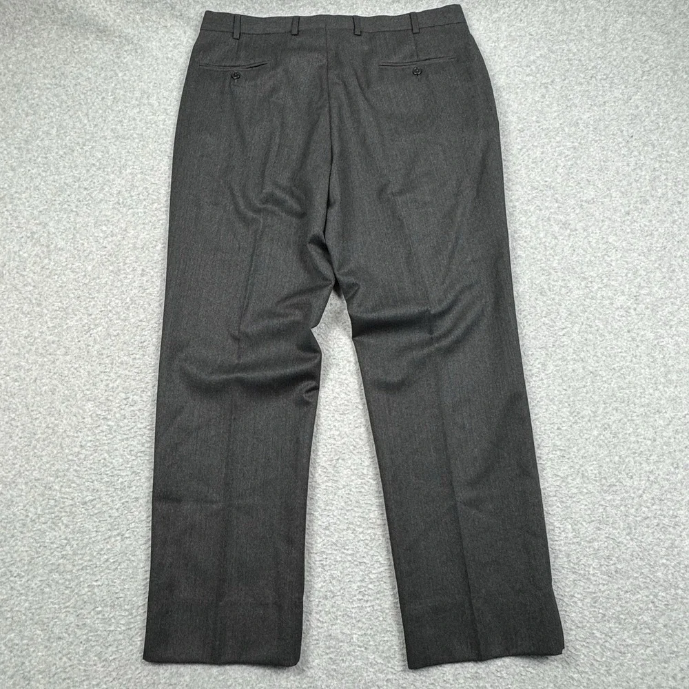 Brooks Brothers 346 Wool Pants Mens 38x30 Dress Gray Flat Front Preppy Business